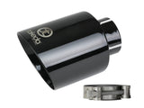 Takeda 409 Stainless Steel Clamp-on Exhaust Tip Black 2-1/2 Inch Inlet x 4-1/2 Inch Outlet x 7 Inch L aFe Power