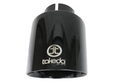 Takeda 409 Stainless Steel Clamp-on Exhaust Tip Black 2-1/2 Inch Inlet x 4-1/2 Inch Outlet x 7 Inch L aFe Power