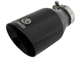 Takeda 409 Stainless Steel Clamp-on Exhaust Tip Black 2-1/2 Inch Inlet x 4-1/2 Inch Outlet x 9 Inch L aFe Power