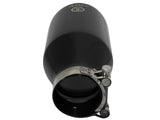 Takeda 409 Stainless Steel Clamp-on Exhaust Tip Black 2-1/2 Inch Inlet x 4-1/2 Inch Outlet x 9 Inch L aFe Power