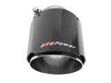 Mach Force-Xp 304 Stainless Steel Clamp-on Exhaust Tip Carbon Fiber 2-1/2 Inch Inlet x 4-1/2 Inch Outlet x 7 Inch L aFe Power