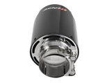 Mach Force-Xp 304 Stainless Steel Clamp-on Exhaust Tip Carbon Fiber 2-1/2 Inch Inlet x 4-1/2 Inch Outlet x 7 Inch L aFe Power