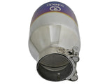 Takeda 304 Stainless Steel Clamp-on Exhaust Tip Blue Flame 2-1/2 Inch Inlet x 4-1/2 Inch Outlet x 7 Inch L aFe Power
