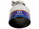 Takeda 304 Stainless Steel Clamp-on Exhaust Tip Blue Flame 2-1/2 Inch Inlet x 4-1/2 Inch Outlet x 7 Inch L aFe Power