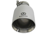 Takeda 304 Stainless Steel Clamp-on Exhaust Tip Polished 2-1/2 Inch Inlet x 4-1/2 Inch Outlet x 9 Inch L aFe Power