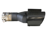 Takeda 304 Stainless Steel Clamp-on Exhaust Tip Carbon Fiber 2-1/2 Inch Inlet x 4 Inch Outlet x 12 Inch L Right aFe Power