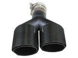 Takeda 304 Stainless Steel Clamp-on Exhaust Tip Carbon Fiber 2-1/2 Inch Inlet x 4 Inch Outlet x 12 Inch L Right aFe Power