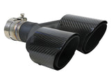 Takeda 304 Stainless Steel Clamp-on Exhaust Tip Carbon Fiber 2-1/2 Inch Inlet x 4 Inch Outlet x 12 Inch L Left aFe Power