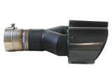 Takeda 304 Stainless Steel Clamp-on Exhaust Tip Carbon Fiber 2-1/2 Inch Inlet x 4 Inch Outlet x 12 Inch L Left aFe Power