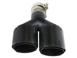 Takeda 304 Stainless Steel Clamp-on Exhaust Tip Carbon Fiber 2-1/2 Inch Inlet x 4 Inch Outlet x 12 Inch L Left aFe Power