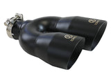 Takeda 304 Stainless Steel Clamp-on Exhaust Tip Black 2-1/2 Inch Inlet x 4 Inch Outlet x 12 Inch L Left aFe Power