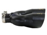 Takeda 304 Stainless Steel Clamp-on Exhaust Tip Black 2-1/2 Inch Inlet x 4 Inch Outlet x 12 Inch L Left aFe Power