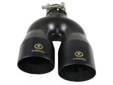 Takeda 304 Stainless Steel Clamp-on Exhaust Tip Black 2-1/2 Inch Inlet x 4 Inch Outlet x 12 Inch L Left aFe Power