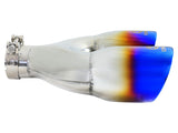 Takeda 304 Stainless Steel Clamp-on Exhaust Tip Blue Flame 2-1/2 Inch Inlet x 4 Inch Outlet x 12 Inch L Right aFe Power