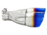 Takeda 304 Stainless Steel Clamp-on Exhaust Tip Blue Flame 2-1/2 Inch Inlet x 4 Inch Outlet x 12 Inch L Left aFe Power