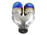 Takeda 304 Stainless Steel Clamp-on Exhaust Tip Blue Flame 2-1/2 Inch Inlet x 4 Inch Outlet x 12 Inch L Left aFe Power