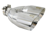 Takeda 304 Stainless Steel Clamp-on Exhaust Tip Polished 2-1/2 Inch Inlet x 4 Inch Outlet x 12 Inch L Right aFe Power