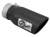 Mach Force-Xp 409 Stainless Steel Clamp-on Exhaust Tip Black 3 Inch Inlet x 4 Inch Outlet x 9 Inch L aFe Power