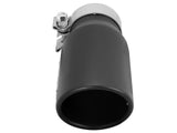 Mach Force-Xp 409 Stainless Steel Clamp-on Exhaust Tip Black 3 Inch Inlet x 4 Inch Outlet x 9 Inch L aFe Power