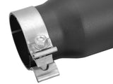 Mach Force-Xp 409 Stainless Steel Clamp-on Exhaust Tip Black 3 Inch Inlet x 4 Inch Outlet x 9 Inch L aFe Power