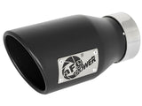 Mach Force-Xp 409 Stainless Steel Clamp-on Exhaust Tip Black 3 Inch Inlet x 4-1/2 Inch Outlet x 9 Inch L Left aFe Power