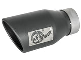 Mach Force-Xp 409 Stainless Steel Clamp-on Exhaust Tip High-Temp Metallic Black 3 Inch Inlet x 4-1/2 Inch Outlet x 9 Inch L Left aFe Power