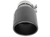 Mach Force-Xp 409 Stainless Steel Clamp-on Exhaust Tip High-Temp Metallic Black 3 Inch Inlet x 4-1/2 Inch Outlet x 9 Inch L Left aFe Power
