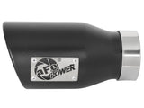 Mach Force-Xp 409 Stainless Steel Clamp-on Exhaust Tip Black 3 Inch Inlet x 4-1/2 Inch Outlet x 9 Inch L Left aFe Power
