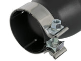 Mach Force-Xp 409 Stainless Steel Clamp-on Exhaust Tip Black 3 Inch Inlet x 4-1/2 Inch Outlet x 9 Inch L Left aFe Power