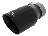Mach Force-Xp 304 Stainless Steel Clamp-on Exhaust Tip Black 3 Inch Inlet x 4-1/2 Inch Outlet x 9 Inch L aFe Power