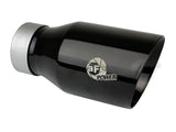 Mach Force-Xp 304 Stainless Steel Clamp-on Exhaust Tip Black 3 Inch Inlet x 4-1/2 Inch Outlet x 9 Inch L Bolt On aFe Power