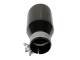 Mach Force-Xp 304 Stainless Steel Clamp-on Exhaust Tip Black 3 Inch Inlet x 4-1/2 Inch Outlet x 9 Inch L Bolt On aFe Power