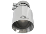 Mach Force-Xp 304 Stainless Steel Clamp-on Exhaust Tip Polished 3 Inch Inlet x 4-1/2 Inch Outlet x 9 Inch L Bolt On aFe Power