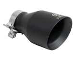 Takeda 409 Stainless Steel Clamp-on Exhaust Tip Black 3 Inch Inlet x 5 Inch Outlet x 9 Inch L aFe Power