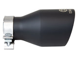 Takeda 409 Stainless Steel Clamp-on Exhaust Tip Black 3 Inch Inlet x 5 Inch Outlet x 9 Inch L aFe Power