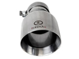 Takeda 304 Stainless Steel Clamp-on Exhaust Tip Polished 3 Inch Inlet x 5 Inch Outlet x 9 Inch L aFe Power