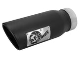 Mach Force-Xp 409 Stainless Steel Clamp-on Exhaust Tip Black Left Side Exit 3-1/2 Inch Inlet x 4-1/2 Inch Outlet x 12 Inch L aFe Power