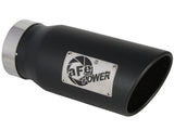 Mach Force-Xp 409 Stainless Steel Clamp-on Exhaust Tip Black 4 Inch Inlet x 5 Inch Outlet x 12 Inch L Right aFe Power