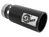 Saturn 4S 409 Stainless Steel Clamp-on Exhaust Tip Black Right Side Exit 4 Inch Inlet x 5 Inch Outlet x 12 Inch L aFe Power