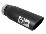 Mach Force-Xp 409 Stainless Steel Clamp-on Exhaust Tip Black 4 Inch Inlet x 5 Inch Outlet x 15 Inch L aFe Power