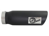 Mach Force-Xp 409 Stainless Steel Clamp-on Exhaust Tip Black 4 Inch Inlet x 5 Inch Outlet x 15 Inch L aFe Power