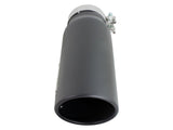 Mach Force-Xp 409 Stainless Steel Clamp-on Exhaust Tip Black 4 Inch Inlet x 5 Inch Outlet x 15 Inch L aFe Power