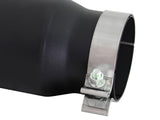 Mach Force-Xp 409 Stainless Steel Clamp-on Exhaust Tip Black 4 Inch Inlet x 5 Inch Outlet x 15 Inch L aFe Power