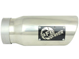 Mach Force-Xp 304 Stainless Steel Clamp-on Exhaust Tip Polished 4 Inch Inlet x 5 Inch Outlet x 12 Inch L Angle Cut aFe Power