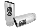 Mach Force-Xp 409 Stainless Steel Clamp-on Exhaust Tip Polished Pair 4 Inch Inlet x 5 Inch Outlet x 12 Inch L aFe Power