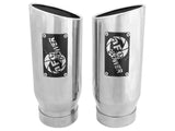 Mach Force-Xp 409 Stainless Steel Clamp-on Exhaust Tip Polished Pair 4 Inch Inlet x 5 Inch Outlet x 12 Inch L aFe Power