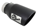 Mach Force-Xp 409 Stainless Steel Clamp-on Exhaust Tip Black 4 Inch Inlet x 6 Inch Outlet x 12 Inch L aFe Power