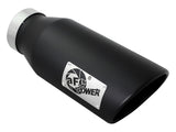 Mach Force-Xp 409 Stainless Steel Clamp-on Exhaust Tip Black 4 Inch Inlet x 6 Inch Outlet x 15 Inch L Right aFe Power