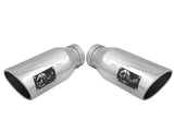 Mach Force-Xp 304 Stainless Steel Clamp-on Exhaust Tip Polished 4 Inch Inlet x 6 Inch Outlet x 15 Inch L Left / Right aFe Power