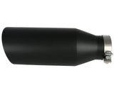 Mach Force-Xp 409 Stainless Steel Clamp-on Exhaust Tip Black 4 Inch Inlet x 7 Inch Outlet x 18 Inch L Bolt-On Right aFe Power